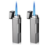 Jetflame Briquet tempête en métal - Coupe-vent - Sans gaz butane - Rechargeable et électronique - Flamme forte - Pour extérieur, bougies, barbecue, cadeau