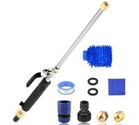Jetflux High Pressure Washer Gun pour la Buse de Tuyau de Jardin, 2 en 1 Bulle de Buse À Jet Boundique avec 2 Buses Et Tuyaux Différents Connecteurs Rapides Black