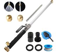 Jetflux Nettoyeur haute pression 2 en 1 avec 2 buses différentes et raccords rapides pour tuyau Noir