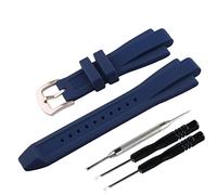 JETHENG Bracelet de rechange en caoutchouc pour montre Michael Kors MK8295 MK8356 MK8380 MK9020, noir (bleu foncé/boucle argentée)