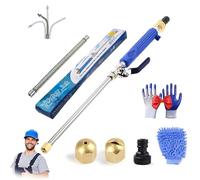 JetHose - Nettoyeur Haute Pression JetHose, Lance de pulvérisation Portable 2-en-1 et Accessoire de Tuyau Haute Pression avec 2 Buses, Nettoyage Maison & Jardin - Compact, Puissant (Blue)