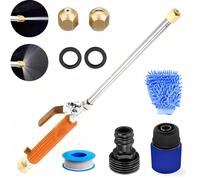 Jethose Pressure Washer, Jethose Pressure Nozzle, 2-in-1 High Pressures Power Washer for House, with 2 Different Nozzles and Hose Quick Connectors & Extension Tube (NO Extension Tube,Orange)
