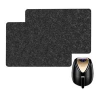 Jetisva Lot de 2 tapis résistants à la chaleur pour friteuse à air comprimé carré 44 x 30 cm, feutre et silicone résistant à la chaleur avec glissières pour appareils ménagers, protection de plan de