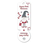Jeton de Caddie Porte clés Joyeux Noël Maîtresse en plexi. Idée Cadeau de noël maîtresse Original. 7,5x2,3cm