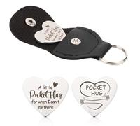 Jeton de Câlin de Coeur & Porte Clés en Cuir, Porte Clés Câlin de Poche pour Petite Amie Petit Ami Câlin de Poche Pocket Hug Token pour Amis Femmes Hommes Cadeaux de Noël Thanksgiving Amitié