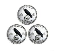 Jeton de collection humoristique Corbeau noir en alliage de 5 cm avec design unique pour les amis qui aiment l'humour des adultes, les fêtes d'anniversaire, les conversations, décoration de bureau et