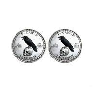Jeton de collection humoristique Corbeau noir en alliage de 5 cm avec design unique pour les amis qui aiment l'humour des adultes, les fêtes d'anniversaire, les conversations, décoration de bureau et