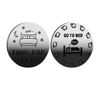 Jeton de décision de jeu - Pièce de jeu - Pour l'heure du coucher - Avec 1 autre option de jeu - Rappel amusant - Rappel de sommeil - Destiny Choice Coin - Nouveauté présente pour les adolescents, les