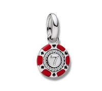 Jeton de jeu Casino Lucky N° 7 Jeton Jeu porte-bonheur Las Vegas Style - Breloque en argent sterling 925 - Bracelet à breloques