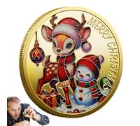 Jeton de Noël, pièce de monnaie de Noël,Insigne commémoratif de fausse pièce de monnaie double face Noël - Fournitures de décoration de fête Souvenir à collectionner, pièce commémorative en métal pour