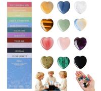 Jeton de poche en pierre naturelle - Pierre précieuse naturelle - Cadeau de condoléances en vrac, mini pierres précieuses polies - Cartes d'échange pour amis, camarades de classe, collègues (12 pièces