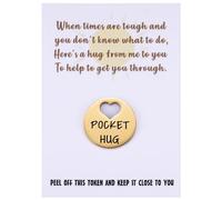Jeton de poche « When Times are Tough Little Keepsake » et carte de vœux pour amis, famille, cadeau de santé mentale, cadeau « Think of You Missing You », doré