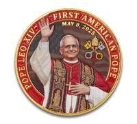 Jeton souvenir symbolique prophétique - Médaillon commémoratif du premier pape américain Léon XIV avec verset Matthieu 16:18 - Cadeau inspirant pour la foi catholique