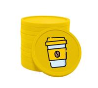 Jetons de Consigne CombiCraft café à emporter Jaune - jeton avec imprimé d’Un café à emporter - diamètre de 29 mm - Emballage de 100 jetons - méthode de paiement pour Festivals