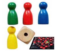 Jetons de jeu de société - Mini figurines d'échecs colorées, pièces de dés colorées, ensemble d'accessoires pour femme, composants de jeu familiaux portables | Petit kit de jeu de comptoir multicolore