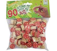 LOTOQUINE Jetons de Loto en Bois, Lot de 90 BJB90P Multicolore