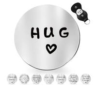 Jetons de poche en étain avec inscription « I Love You » estampillé à la main - Jetons d'amour de poche - Cadeau inspirant pour ami, fils, fille, maman, papa, G 1 pièce