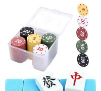 Jetons de poker avec découpes - 100 jetons numérotés colorés avec étui de transport | Fournitures de jeux professionnels, casinos, tournois, fiches pour fêtes | Pour maison, , bureau