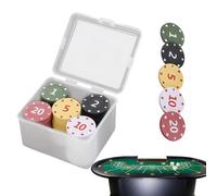 Jetons de Poker Numérotés - 100 Pièces Accessoires de Jeu avec Boîte de Rangement | Jetons pour Maison Voyage Tournoi Fête Anniversaire Bureau | Jeu Poker Loisirs