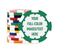 Jetons de poker personnalisés de 40 mm avec votre texte, logo ou motif pour mariages, anniversaires, fêtes, événements d'entreprise et collectes de fonds, 100 jetons de poker colorés de 11,5 g (vert)