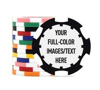 Jetons de poker personnalisés de 40 mm avec votre texte, logo ou motif pour mariages, anniversaires, fêtes, événements d'entreprise et collectes de fonds, 100 jetons de poker colorés de 11,5 g (noir)