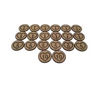 Jetons de Vie en Bois - 20 pièces avec Sac en Coton | Cœurs Gravés 1-5-10 pour Jeux de Société, JDR, Wargames, Magic, D&D | Accessoires de Table Premium - CraftWoodNLeather