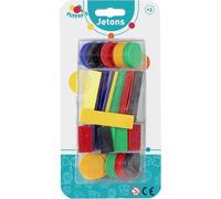 Jetons - Jeu De Cartes - 140275lin - Multicolore - Plastique - 2 À 6 Joueurs - Jeux De Société - Poker - Loto - 22 Cm X 11 Cm - À Partir De 6 Ans[Z503]