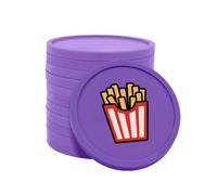 Jetons pour buvette CombiCraft Ø29 mm barquette à Frites Violet , Emballage de 100 pièces