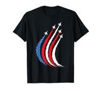 Jets de combat drapeau américain patriotique pour garçons hommes 4 juillet T-Shirt