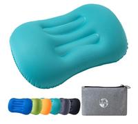 JetsCush Oreiller Camping et Coussin Gonflable Ultra-Compact Léger Gonflable de Voyage avec Support Ergonomique, Oreiller de Plage pour Randonnée, Backpacking et Outdoor, Accessoires (Bleu Canard)