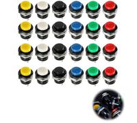Jetstream 24 Pcs Précâblé Autobloquant Commutateur a Bouton Poussoir, Boutons Poussoirs Momentanés Etanches, compatible avec Klaxons de Voiture, aux Ordinateurs, aux Lampes de Bureau et aux Sonnettes