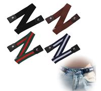 Jetstream 4 Stück GüRtels Ohnee Schnall Keine, Elastischer Gürtel Damen Ohne Schnalle, Unisex, Ausgestattet mit Verdecktem Verstellbarem Gummiband, Flaches Design, Schwarz