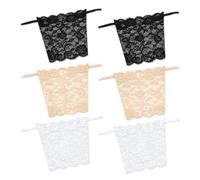 Jetstream 6 Pièces Cache-Décolleté Femme en Dentelle, Bandeau Poitrine Taille Unique Noir Blanc Chair, Empiècement Une Pièce pour Robes, Tops Et Blouses