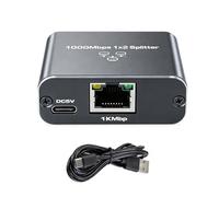 Jetstream Switch Ethernet 1 à 2 1000Mbps, Switch Ethernet 2 Ports, Convient pour les Ordinateurs, les Concentrateurs, les Commutateurs, les Routeurs, les Décodeurs et la Télévision Numérique, Sans POE