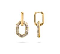Jette - 88336542 - Boucles d'oreilles - Femmes - Argent 925 - plaqué or jaune poli avec zircon