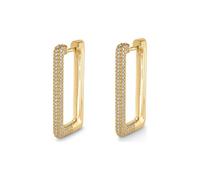Jette - 88340051 - Boucles d'oreilles - Femmes - Argent 925 - plaqué or jaune poli avec zircon