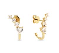 Jette - 89137705 - Boucles d'oreilles - Femmes - Argent 925 - partiellement plaqué or poli avec zircon