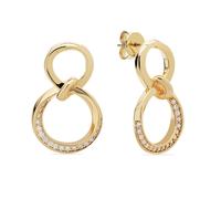 Jette - 89207904 - Boucles d'oreilles - Femmes - Argent 925 - plaqué or jaune poli avec zircon