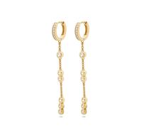 Jette - 89208040 - Boucles d'oreilles - Femmes - Argent 925 - plaqué or jaune poli avec zircon