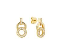 Jette - 89208041 - Boucles d'oreilles - Femmes - Argent 925 - plaqué or jaune poli avec zircon
