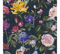Jette Fleurs AS Creation Papier Peint Bleu Marine / Multi AS373364 Floral Jardin