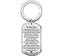 JETTOP Porte-clés inspirant pour homme et fils - Porte-clés d'encouragement pour garçons de la part de Mummy Daddy Never Forget That I Love You