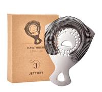 Jettory Passoire Hawthorne en acier inoxydable noir - Compatible avec la plupart des shakers et verres - Passoire de bar de qualité professionnelle