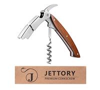 Jettory Tire-bouchon | limonadier professionnel de sommelier avec découpe-capsule, decapsuleur et double charnière pour bouteilles de vin | ouvre bouteille en acier inoxydable.