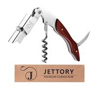Jettory Tire-bouchon | limonadier professionnel de sommelier avec découpe-capsule, decapsuleur et double charnière pour bouteilles de vin | ouvre bouteille en acier inoxydable.
