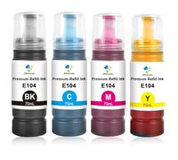 Jettruemedia 104 Encre Multipack Compatible avec Epson EcoTank ET-2710 ET-2870 ET-2711 ET-2712 ET-4700 ET-4800 ET-2720 ET-2726 ET-2810 ET-2811 ET-2812 ET-2820 ET-1810 ET-2833 0 ET-2840 ET-14100