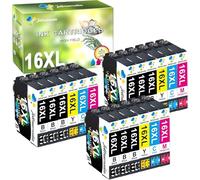 Jettruemedia 16XL Cartouches d'encre Remplacement pour 16 XL avec Workforce WF-2510 WF-2010 WF-2750 WF-2760 WF-2630 WF-2660 WF-2650 WF-2540 WF-2530 WF-2520 WF2510 WF2630 WF2010 WF2520 WF2660 WF2750