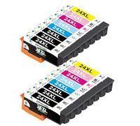 Jettruemedia 24XL pour Epson 24 XL, pour Epson Expression Home XP-750 XP-760 XP-850 XP-860 XP-950 XP-960 XP-55 (6 Noir, 2 Cyan, 2 Magenta, 2 Jaune, 2 lumière Cyan, 2 Magenta Clair, Paquet de 16)