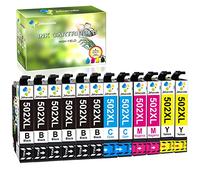 Jettruemedia 502XL Remplacement pour 502 XL Cartouche d'encre Compatible pour Expression Home XP-5100 XP-5105 XP-5150 XP5155 Epson Workforce WF-2860DWF WF-2865DWF WF-2880DWF (12 Pack)