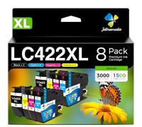 Jettruemedia LC422XL LC422 XL Lot de 8 Cartouches d'encre Compatibles pour Brother LC 422XL LC 422 LC-422VAL Compatibles avec Brother MFC-J5740DW MFC-J5340DW MFC-J5345DW MFC-J6940DW MFC-J6540DW